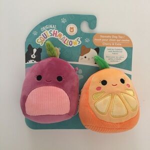 NEW Dog Toys Squish-mallow Cherry and Celia with Squeakers Set of 2